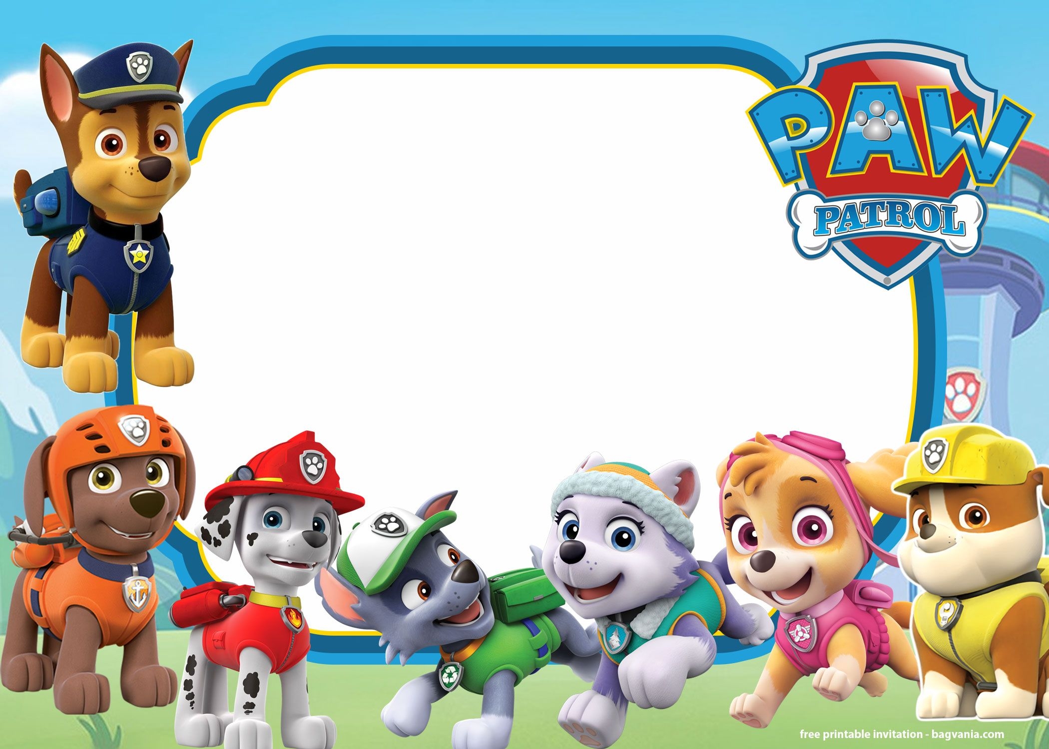 paw patrol party invitation template free