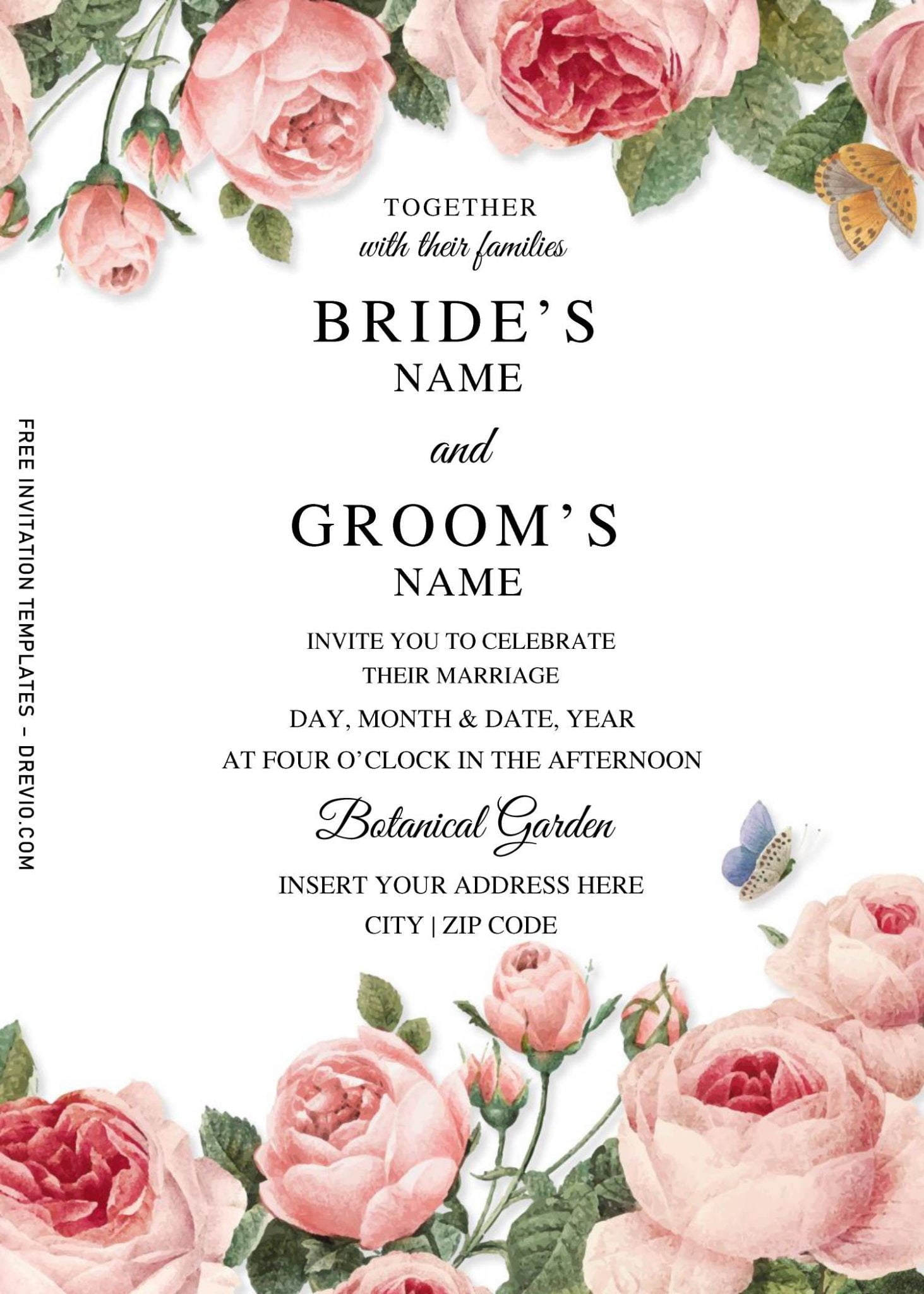 Peach Wedding Invitations Templates