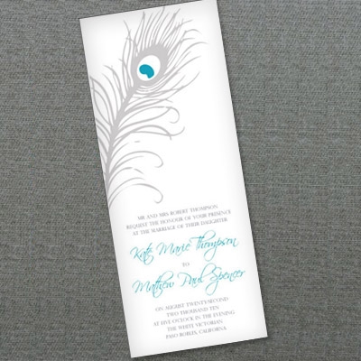 Peacock Feather Wedding Invitation Template Download Print
