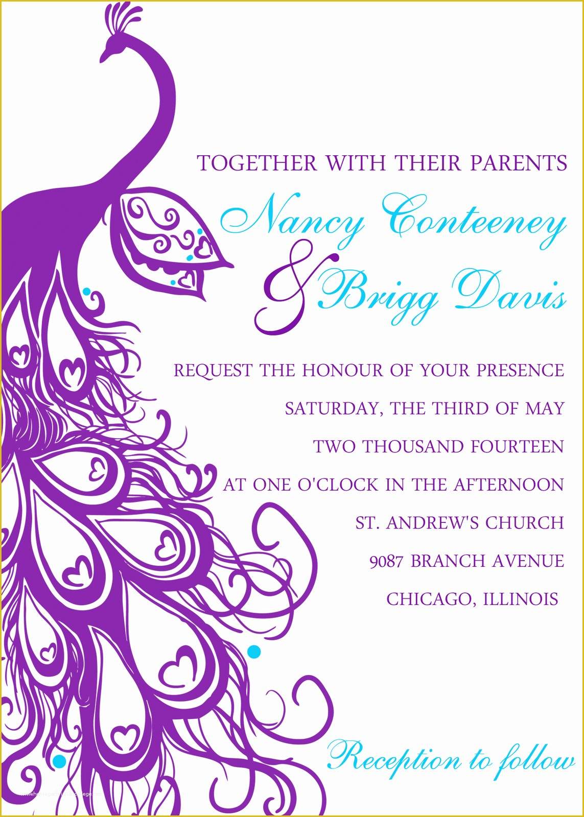 Peacock Invitations Template Free Of 13 Peacock Wedding Invitations Psd 