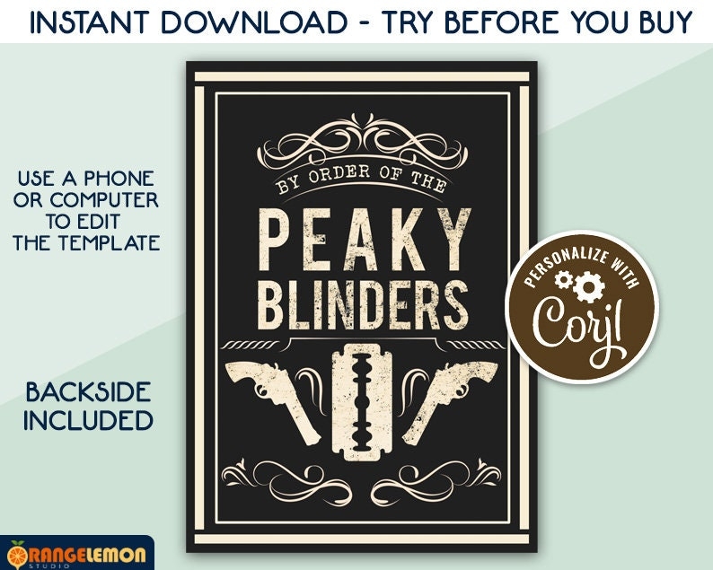 peaky blinders invitation template