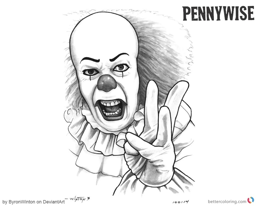 Pennywise Killer Clown Coloring Pages Coloring Pages