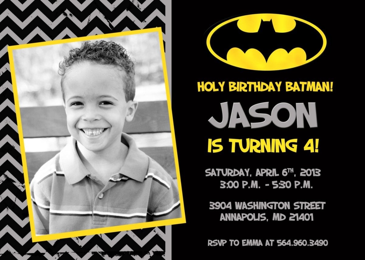 Personalized Free Printable Batman Invitation Template Printable