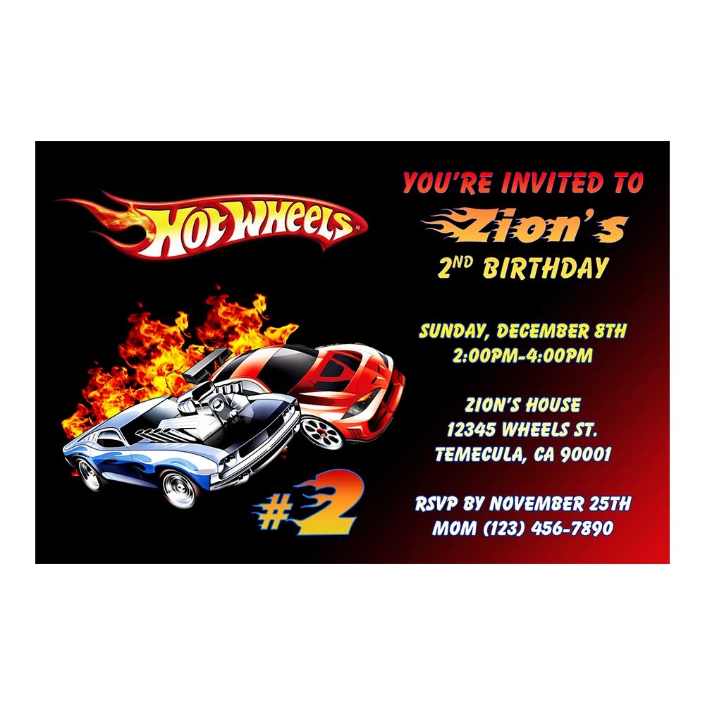 Personalized Hot Wheels Invitation Template For Sale Leaderland academy