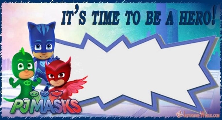 Personalized PJ Masks Invitation Blank Invitation World