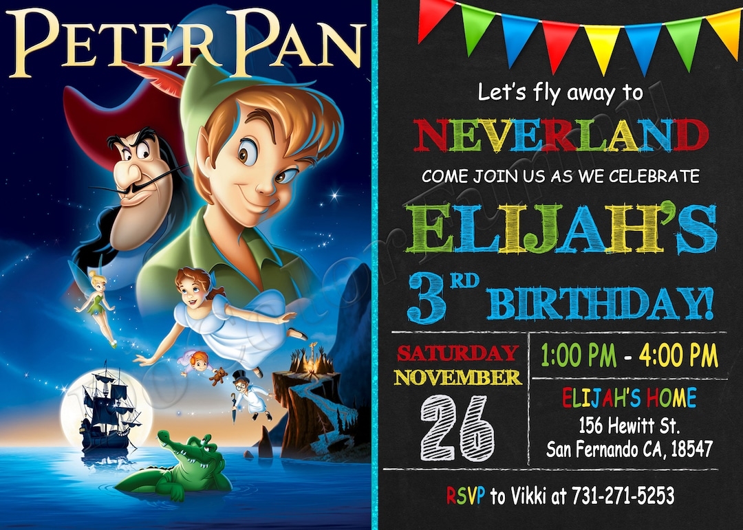 peter pan invitation template