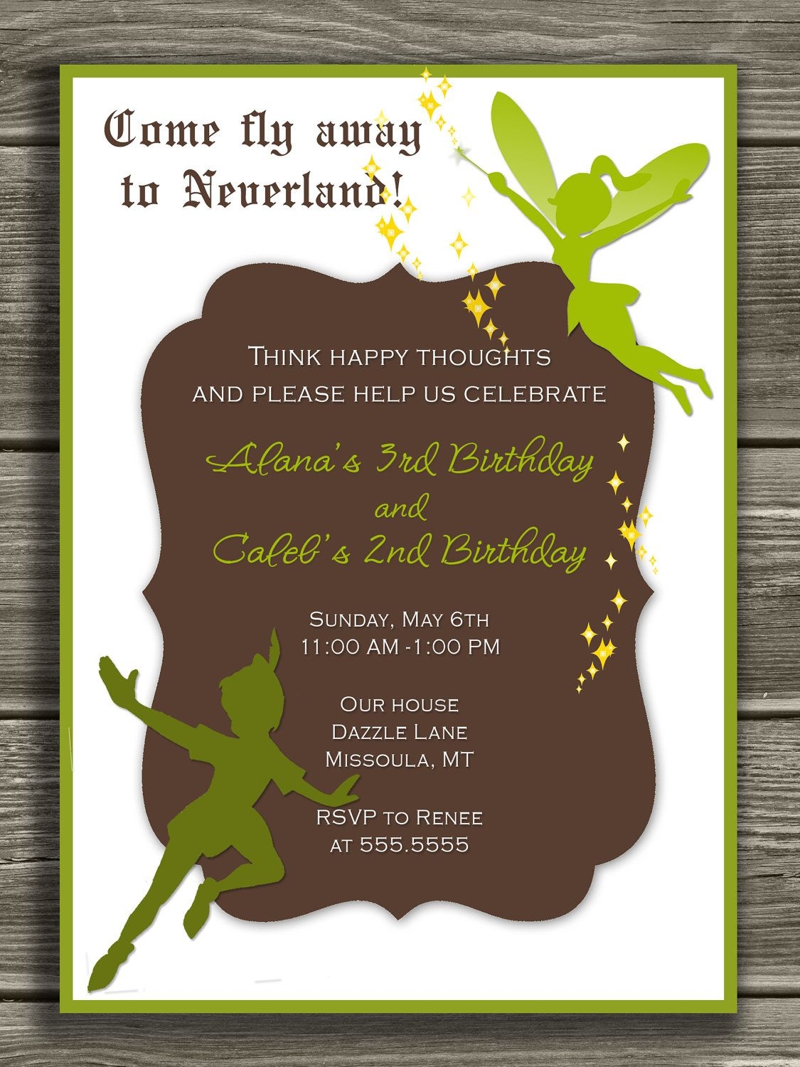 Peter Pan Invitation Template BestTemplatess BestTemplatess