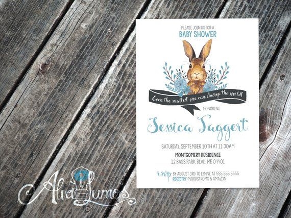 Peter Rabbit Invitations Peter Rabbit Baby Shower Peter Rabbit Shower