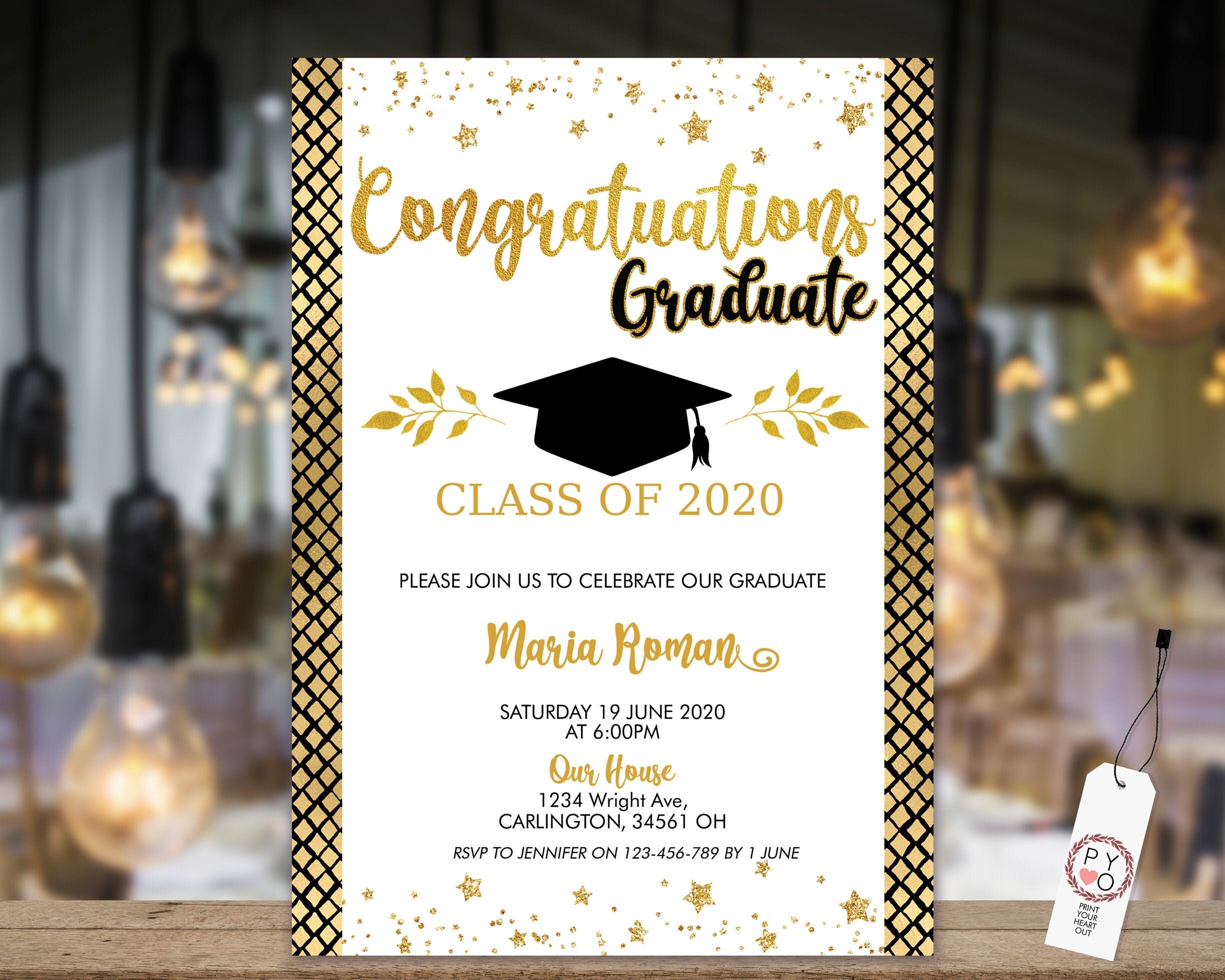 Phd Graduation Invitation Template