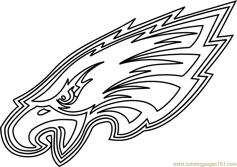 Philadelphia Eagles Logo Coloring Page For Kids Free NFL Printable