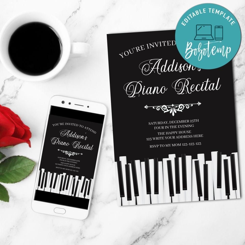 piano recital invitation template