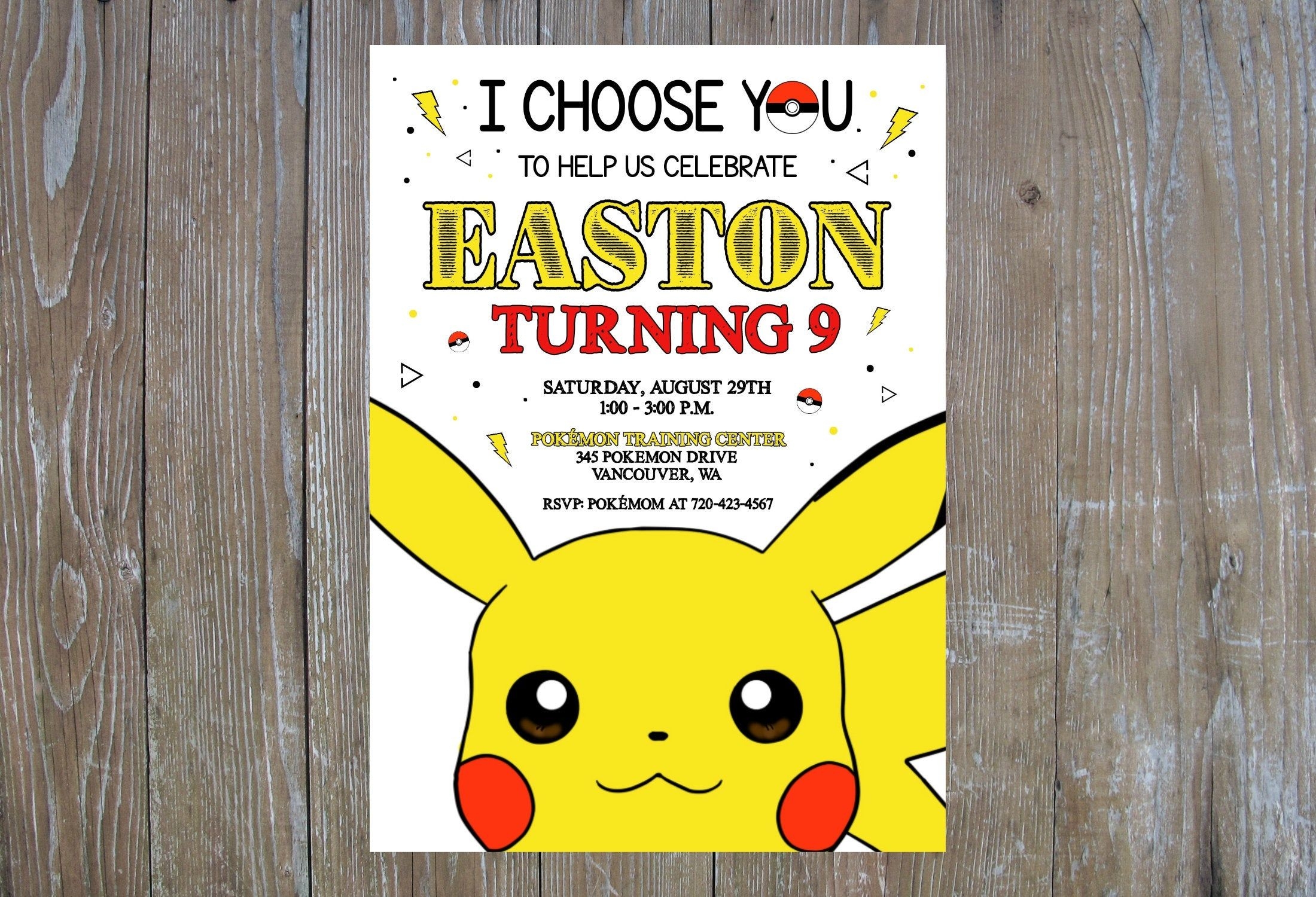 pikachu invitation template free