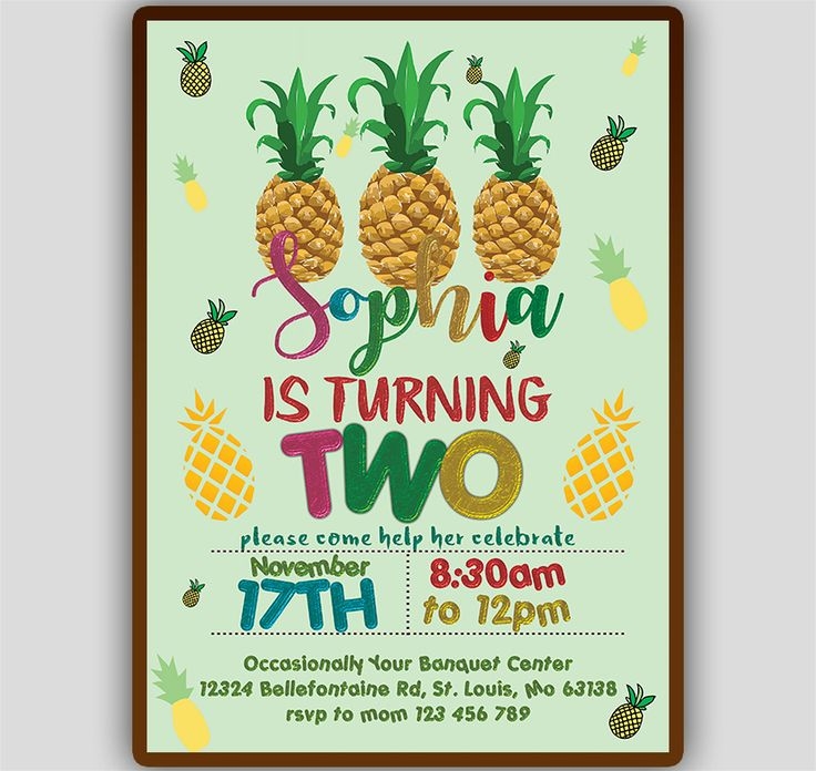 Pineapple Invitation Template TWorldDesigns Download Now 