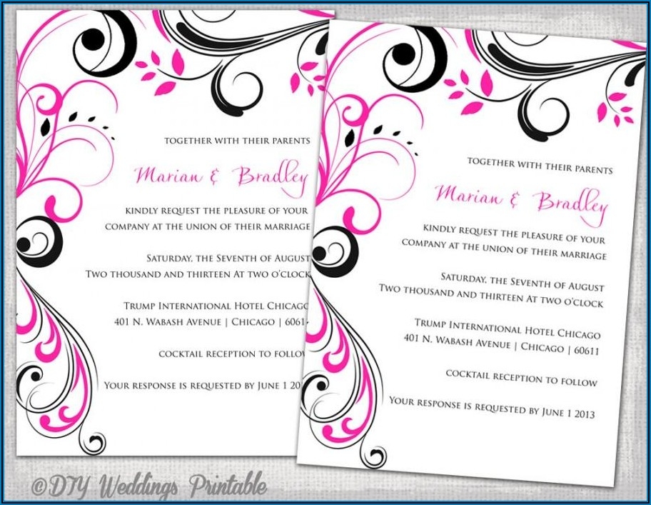 Pink And Black Invitation Template Template 2 Resume Examples