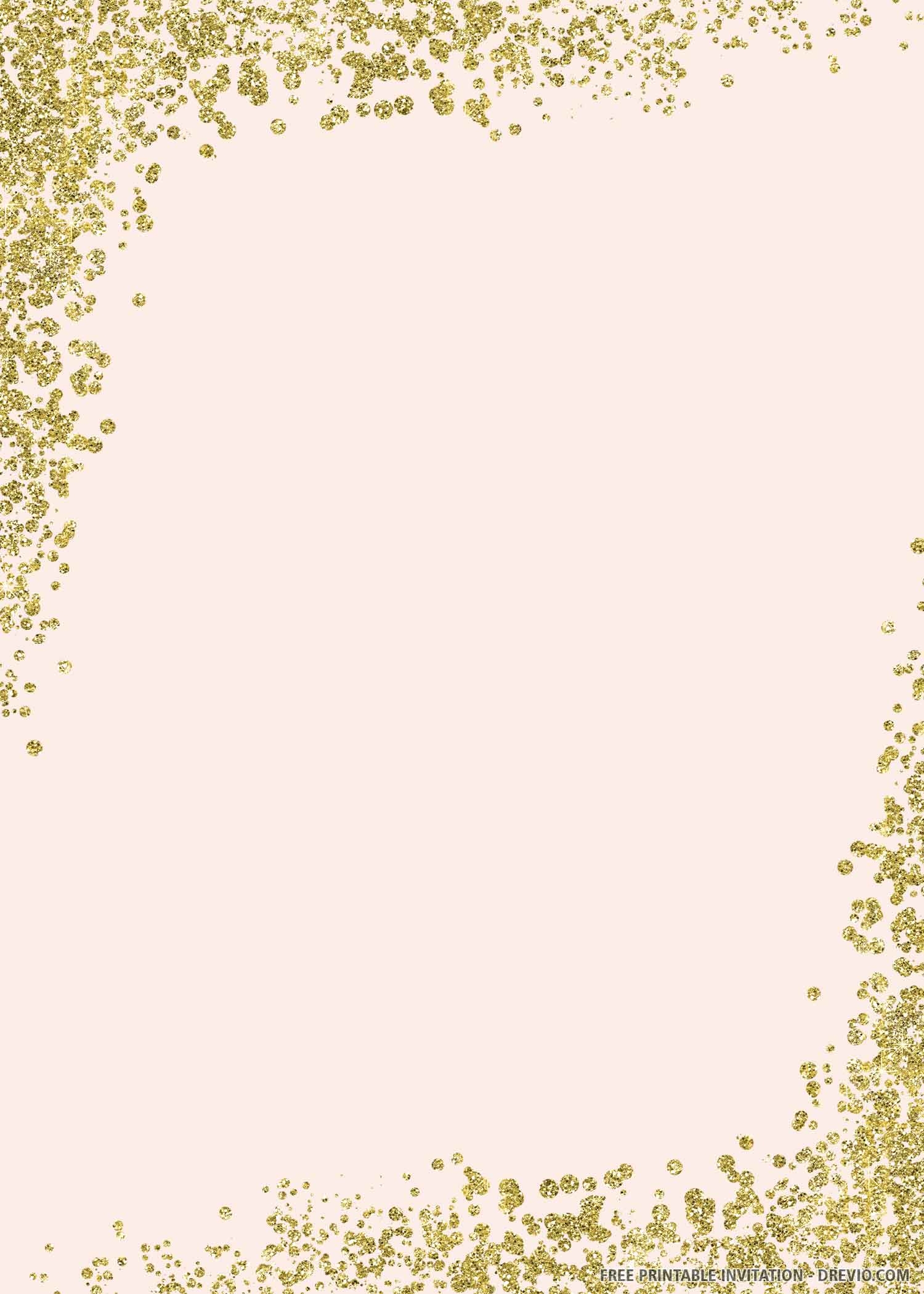 Pink And Gold Invitation Template Free Printable Word Searches