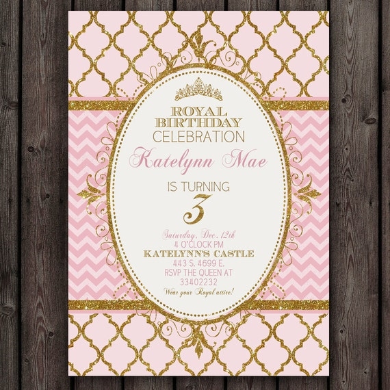 pink and gold invitation template free