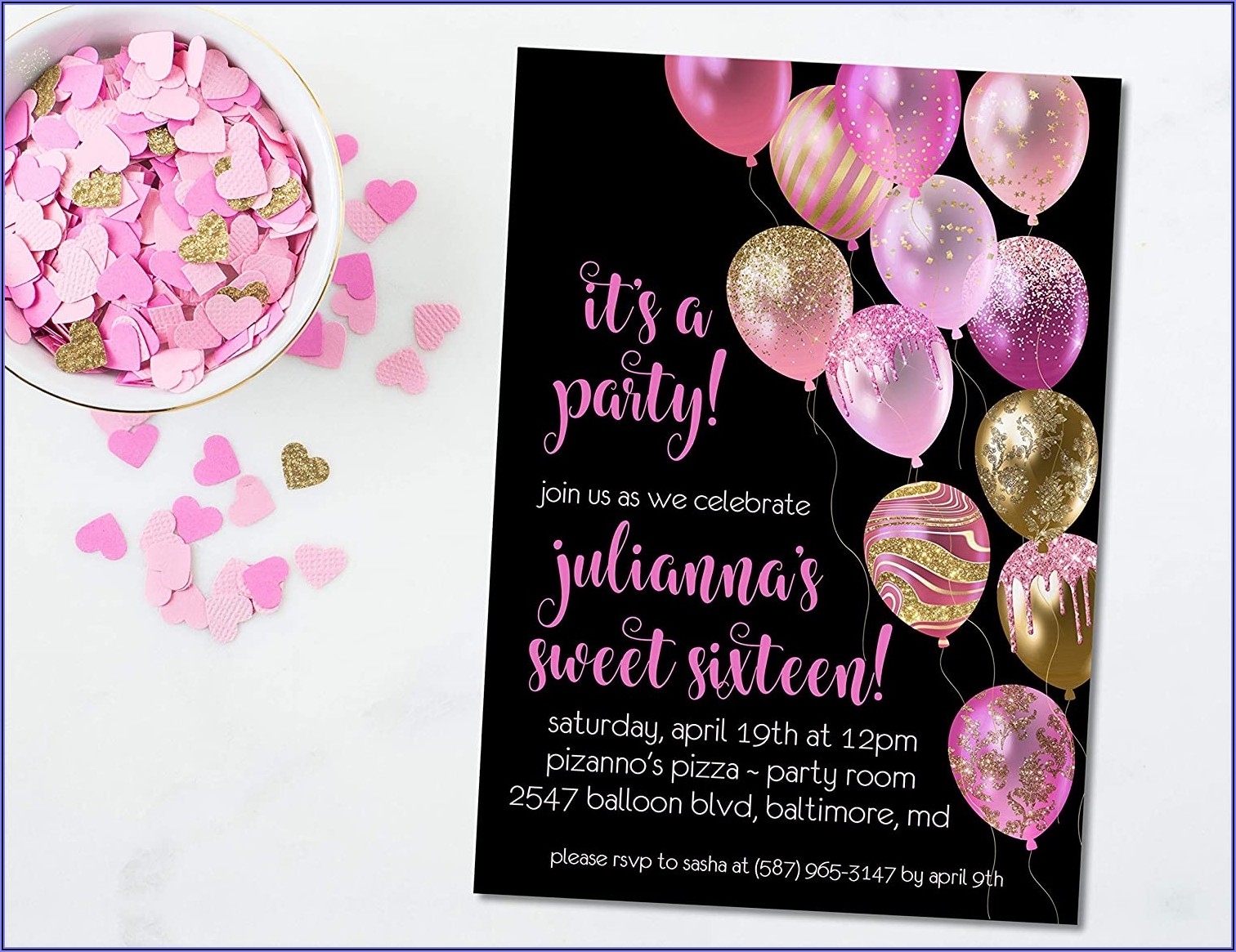 Pink And Gold Invitations Templates Free Template 1 Resume Examples 