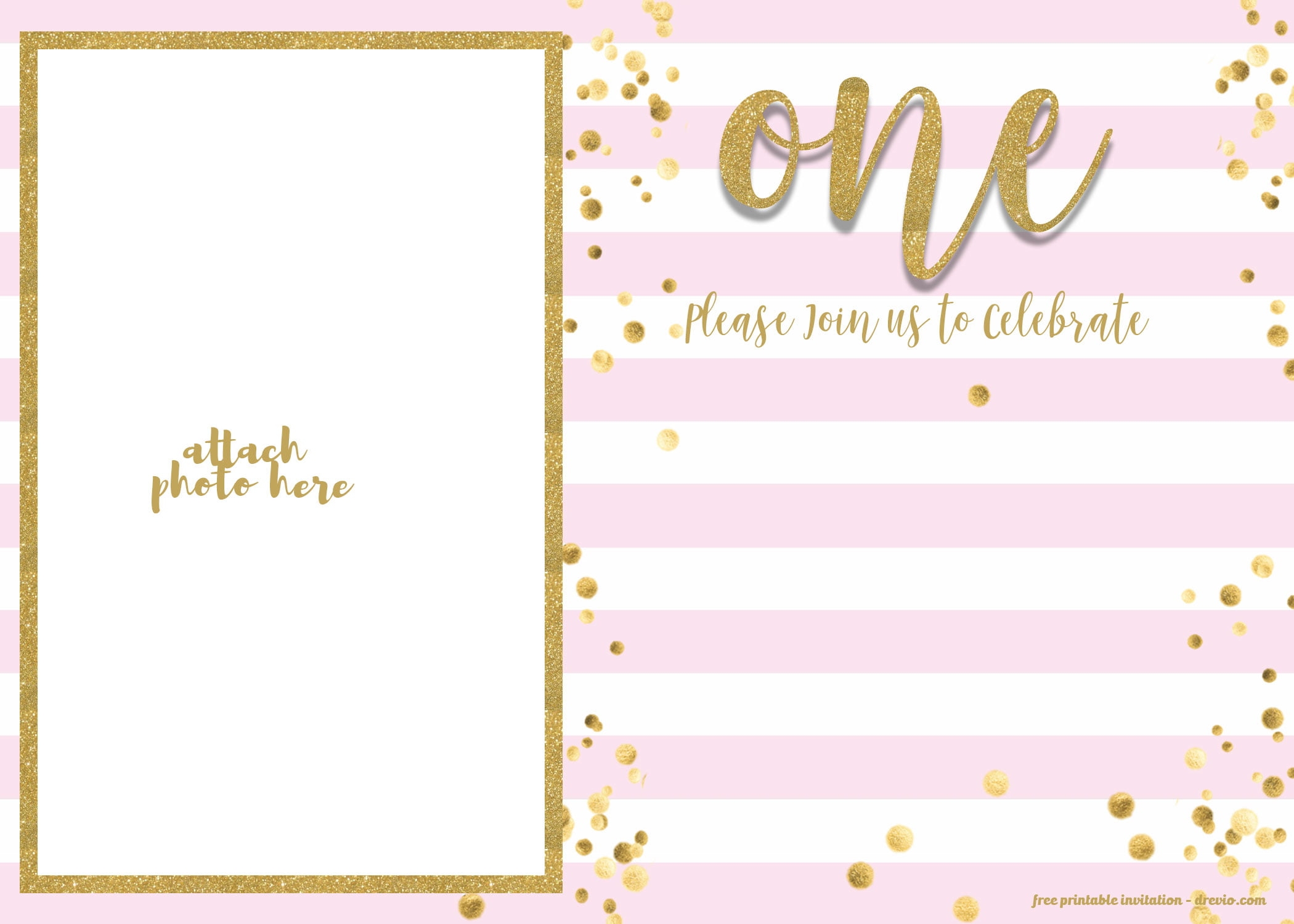 Pink And Gold Invitations Templates Free