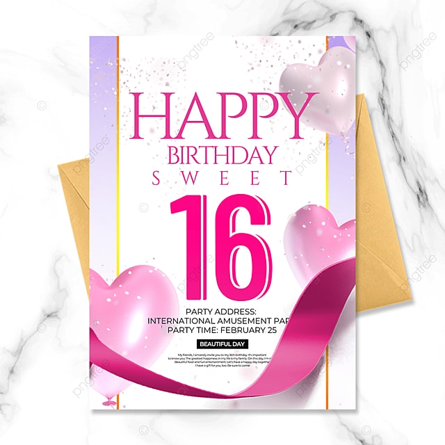 pink birthday party invitation templates