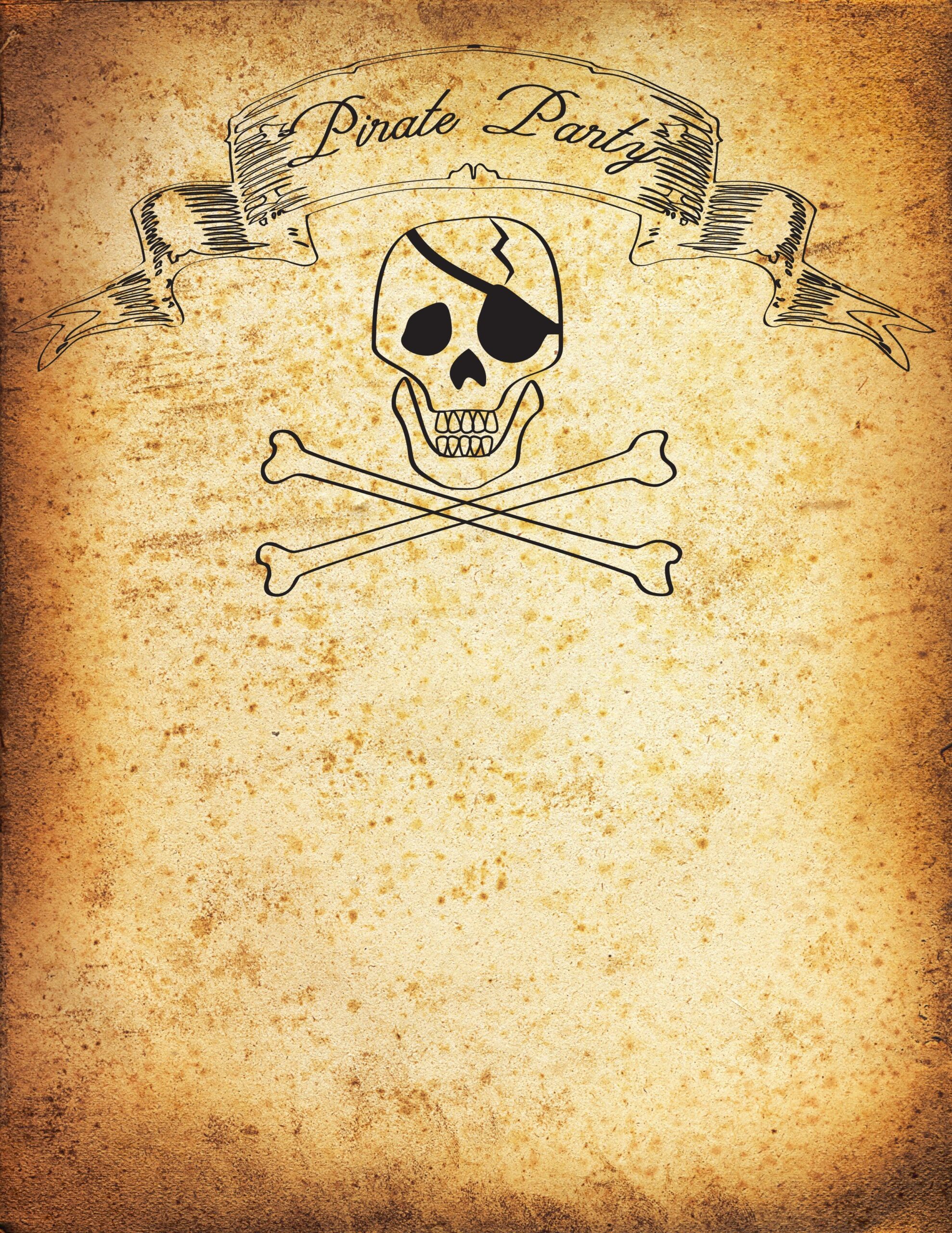 Pirate Birthday Party Invitation Template Free Printable Templates 