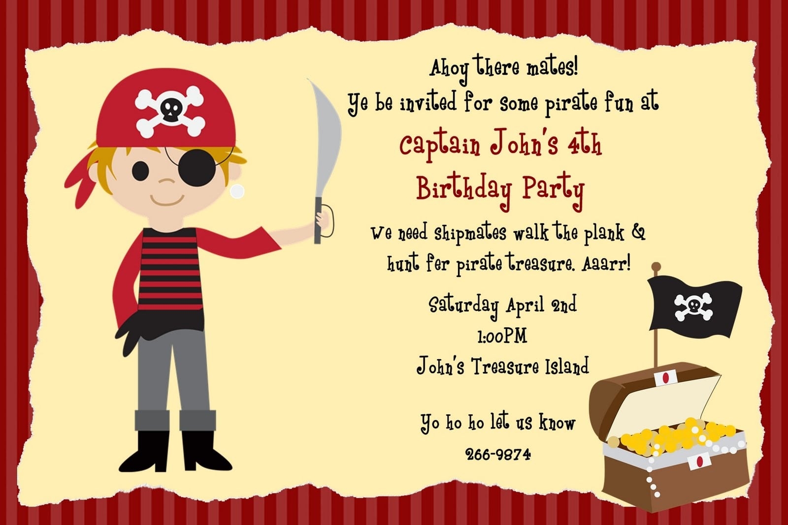 Pirate Invitation Free Template