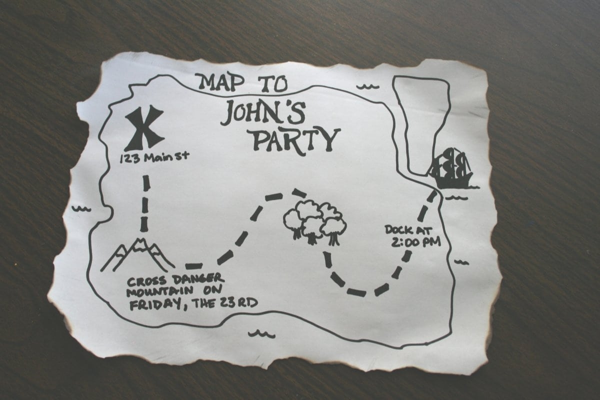 Pirate Map Invitation Template