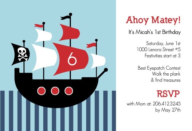 Pirate Party Invitations Templates Free