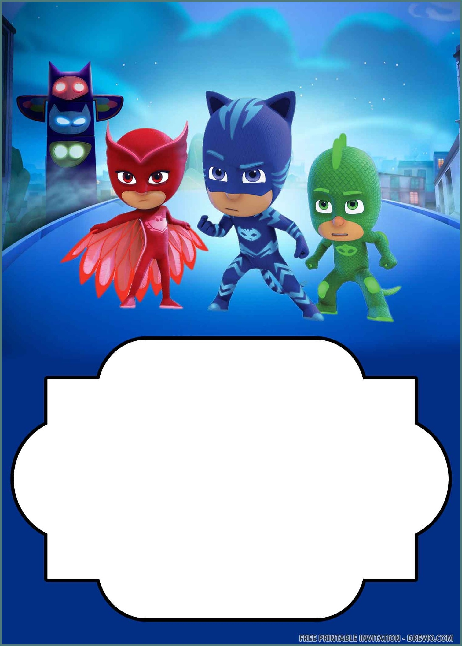 Pj Mask Birthday Invitation Template Free Template 1 Resume 