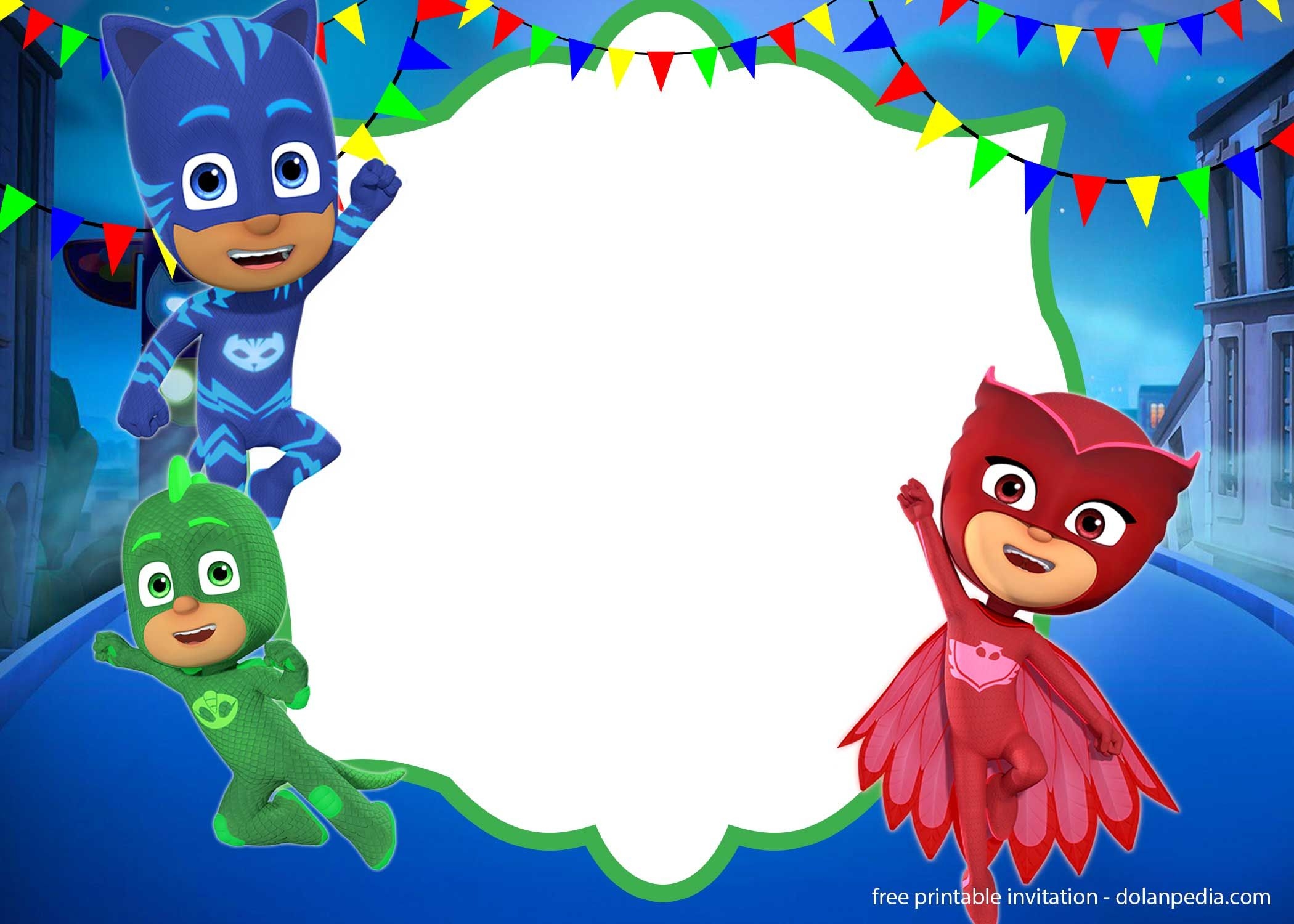 Pj Mask Invitation Template Free