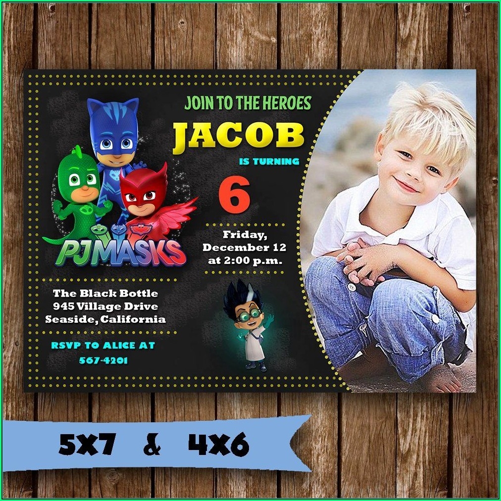 Pj Mask Party Invitation Template Template 1 Resume Examples 