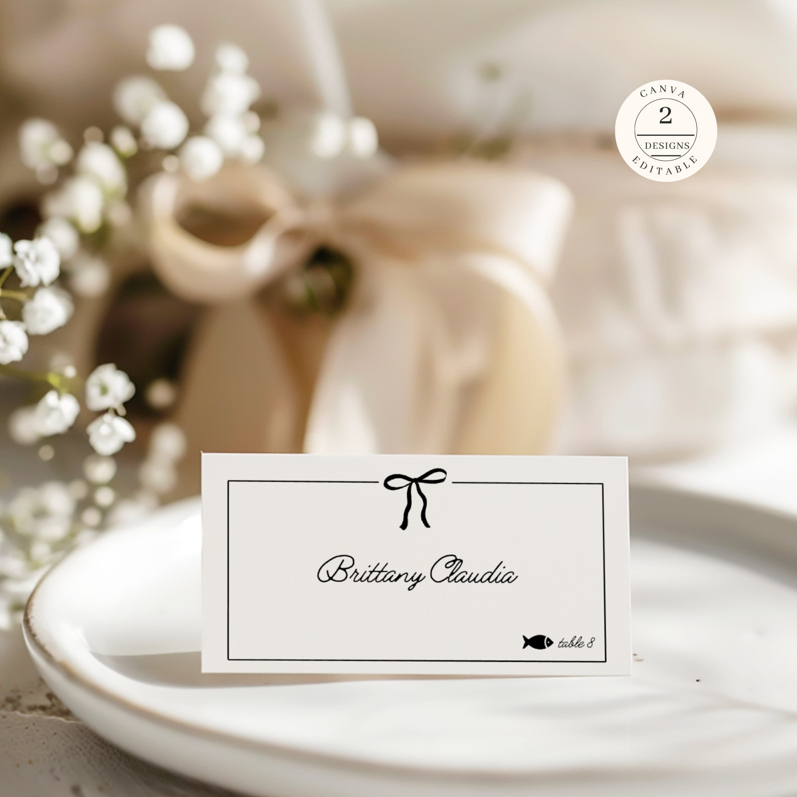 Place Cards Handwritten Place Cards Border Place Card With Meal 