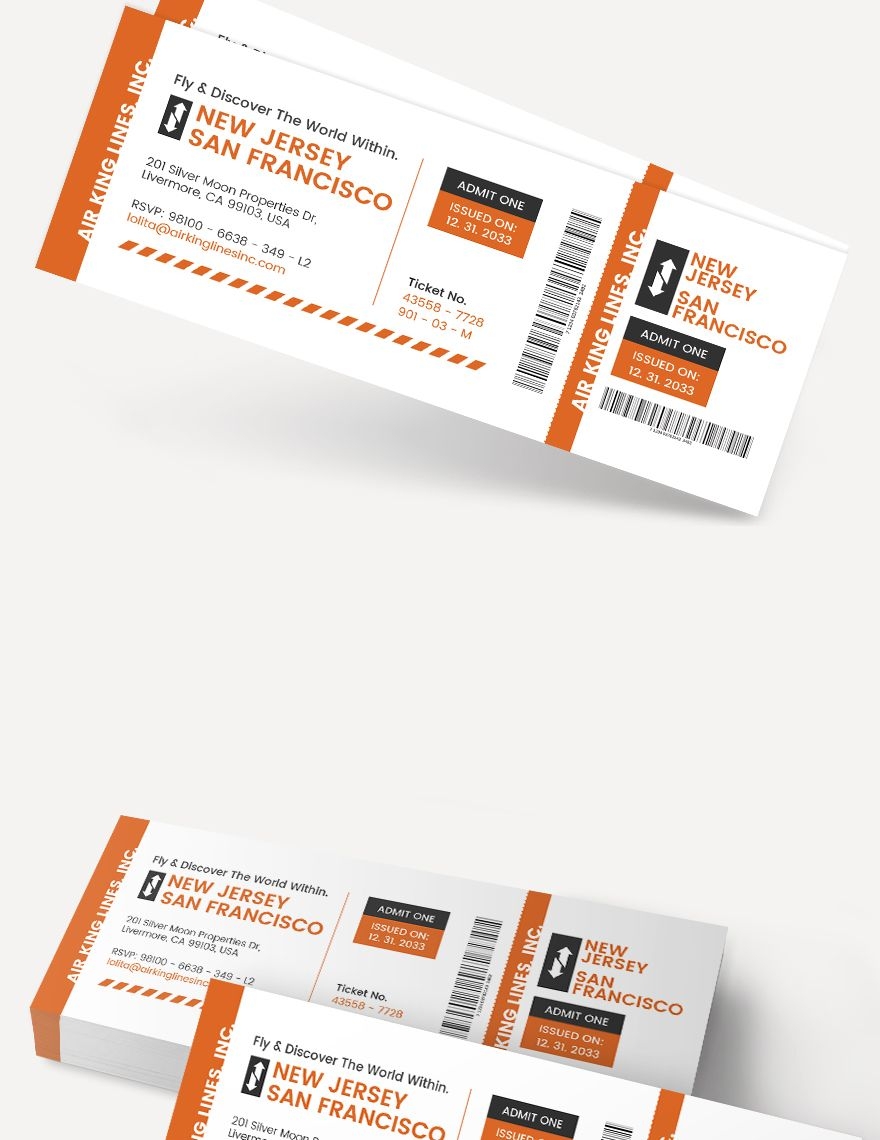 Plane Ticket Invitation Template In Illustrator PSD Word Publisher