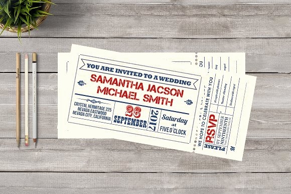 playbill wedding invitation template