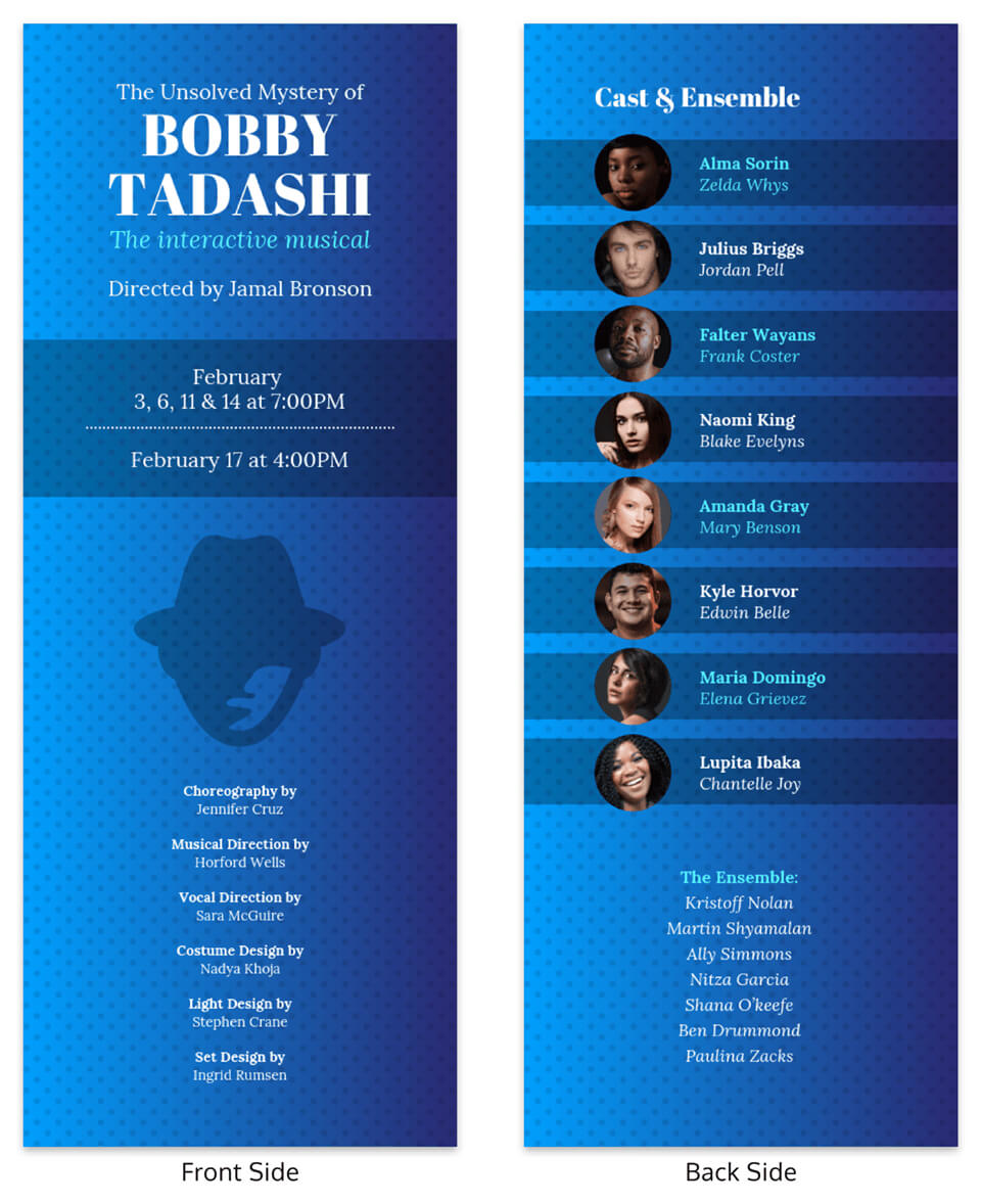 Playbill Wedding Program With Playbill Template Word Professional
