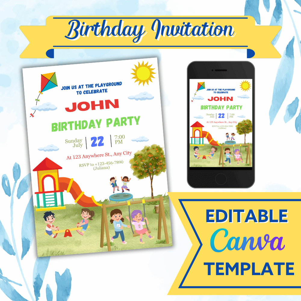 Playground Birthday Invitation Templates And Printables