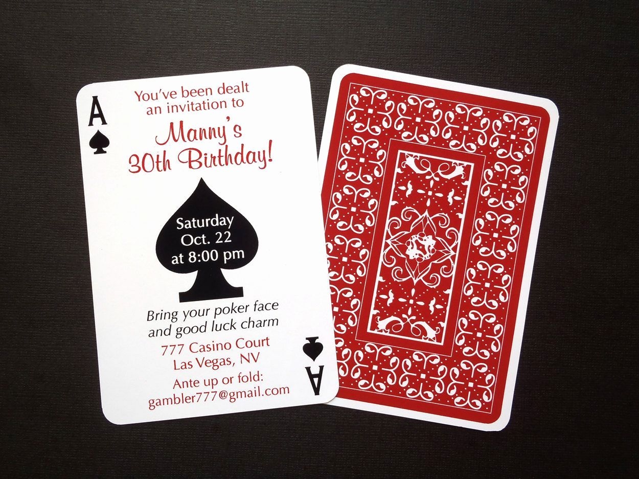 playing card invitations templates