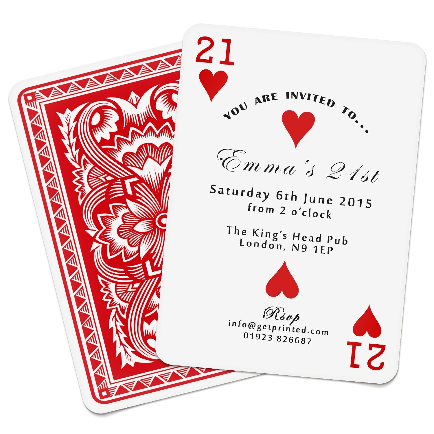 Playing Card Invitations Templates
