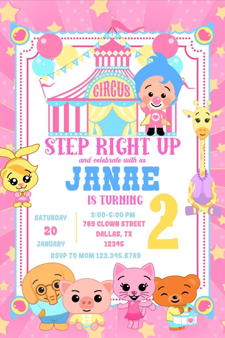 Plim Plim Birthday Invitation Template Canva 1 Birthday Invitation