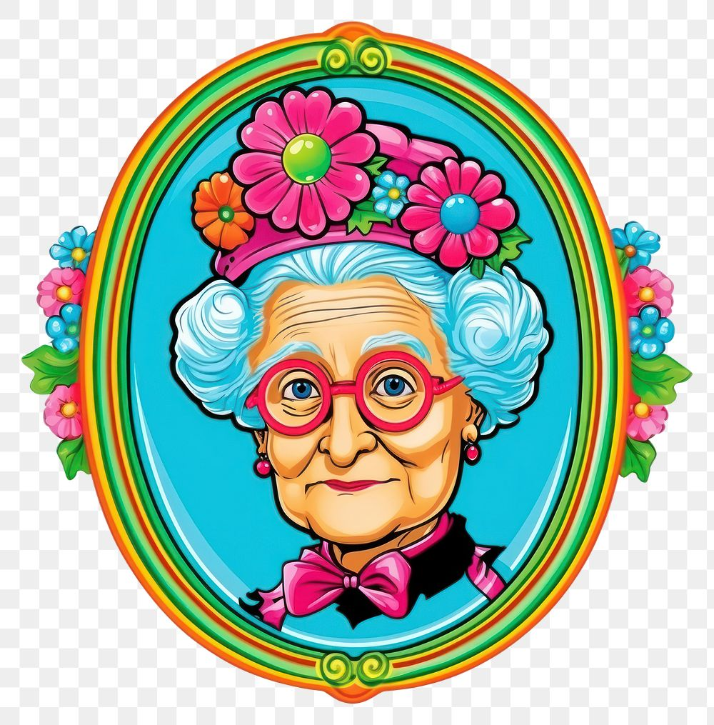 PNG Grandmother Printable Sticker Portrait Free PNG Rawpixel