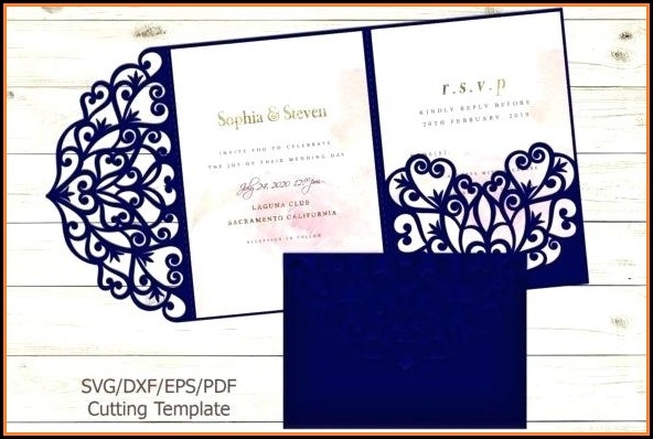 Pocket Fold Wedding Invitation Template Invitations Resume Examples 
