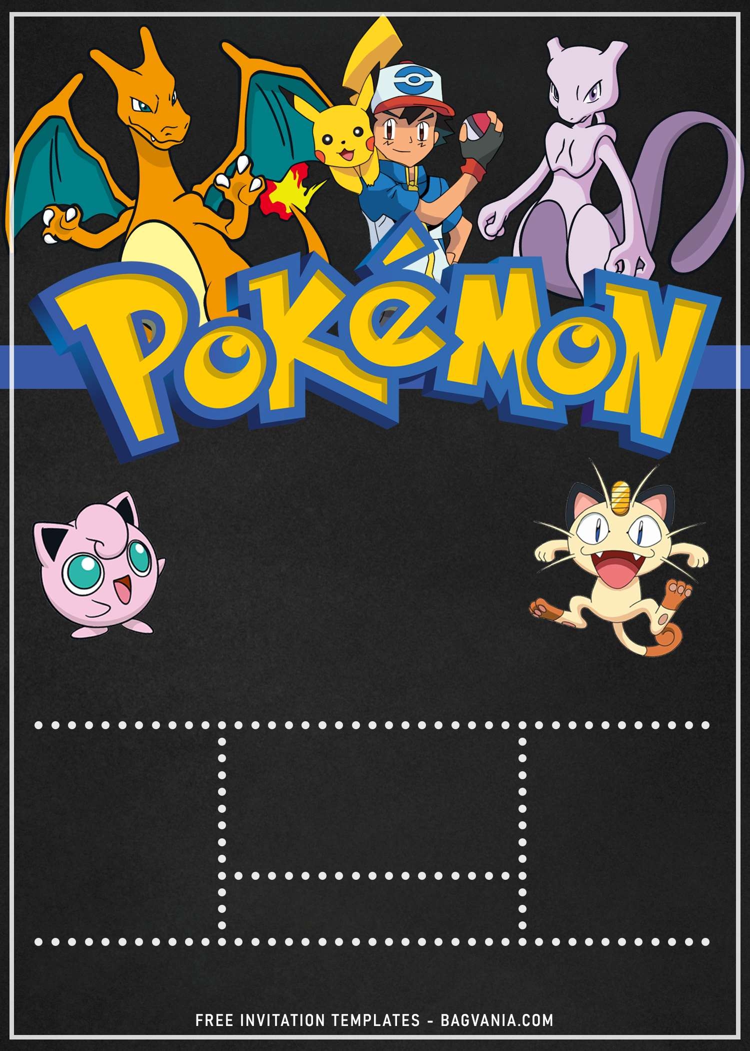 Pokemon Birthday Invite Template
