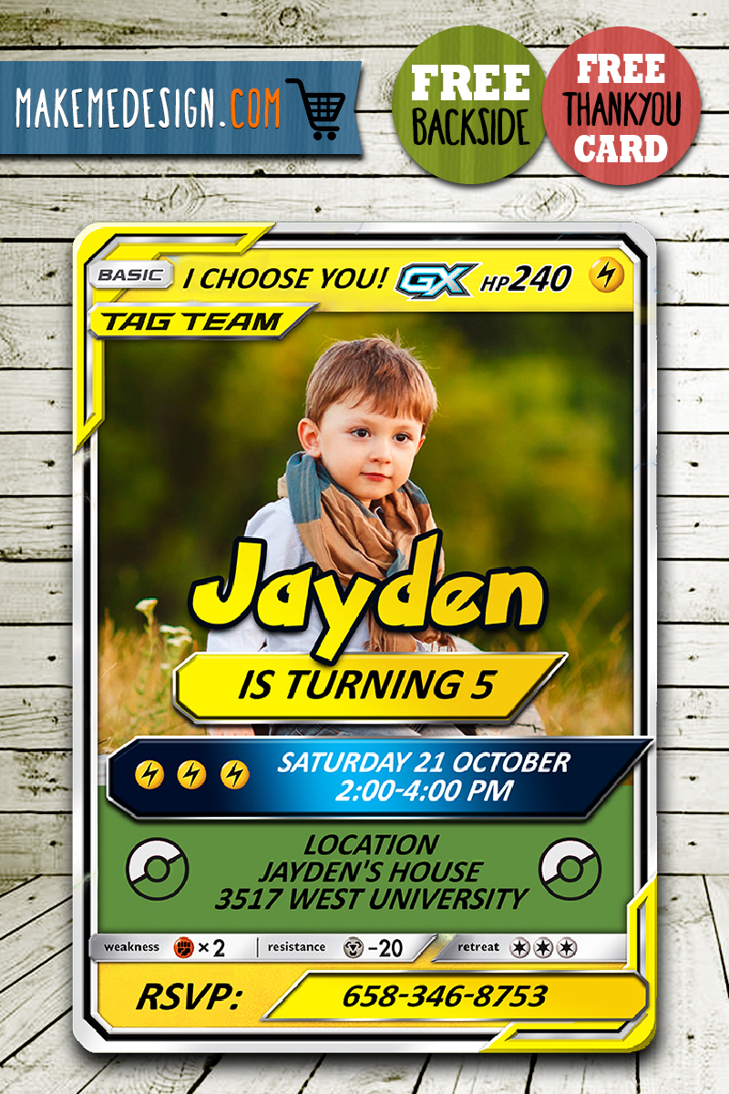 Pokemon Birthday Invites Pokemon Themed Party Birthday Invitation