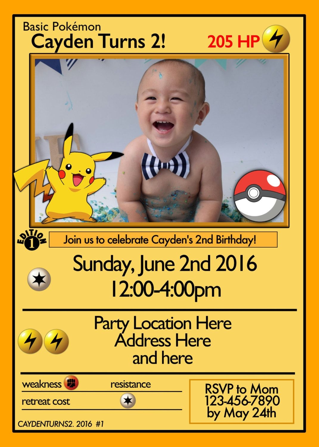 Pokemon Card Invitation Template