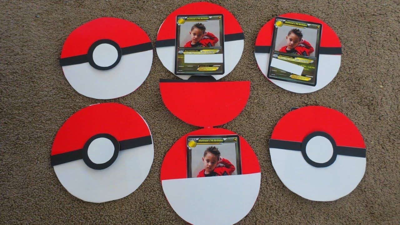 pokeball invitation template