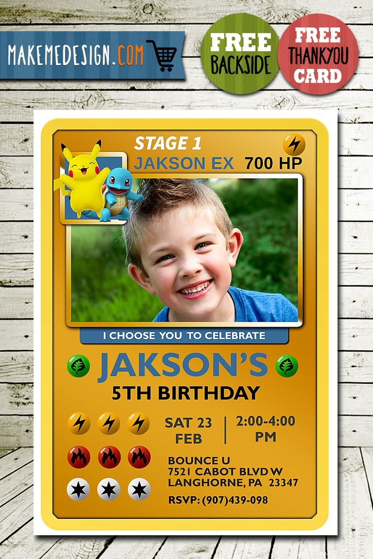 Pokemon Invitation Pokemon Party Invites Birthday Invitations Pokemon 