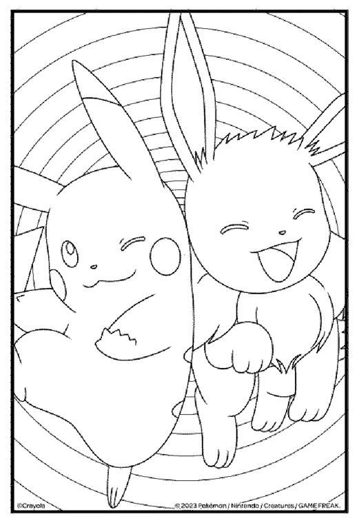 Pokemon Pikachu And Eevee Coloring Page Crayola Crayola
