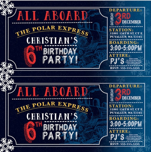 Polar Express Invitation Template