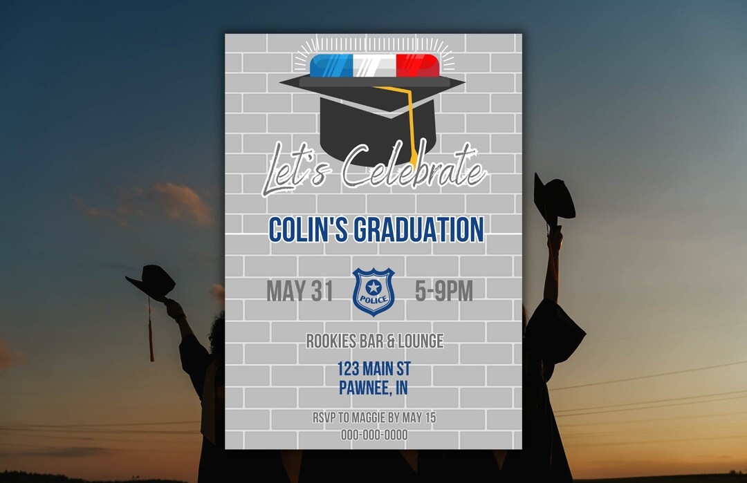 police academy graduation invitation templates