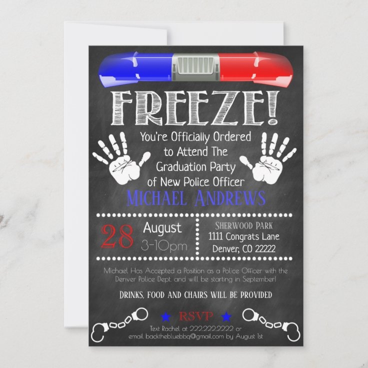 Police Academy Graduation Invitation Zazzle