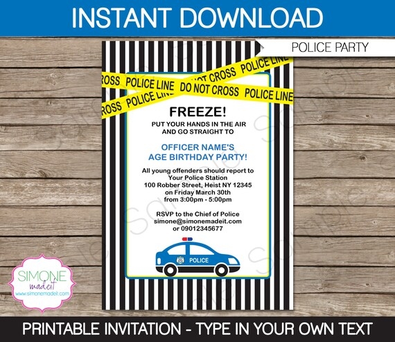 police invitation template